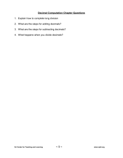 Decimal Computation Chapter Questions 1. Explain how to
