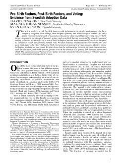 Pre-Birth Factors, Post-Birth Factors, and Voting: Evidence from