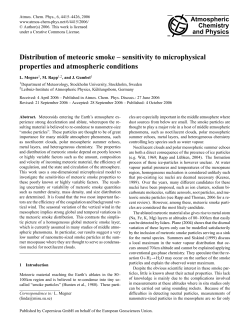 Distribution of meteoric smoke &ndash; sensitivity to microphysical
