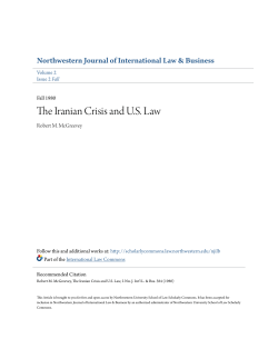 The Iranian Crisis and US Law - Northwestern University School of