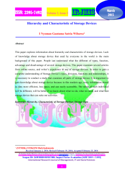 March 2015 Hierarchy and Characteristic of Storage Devices