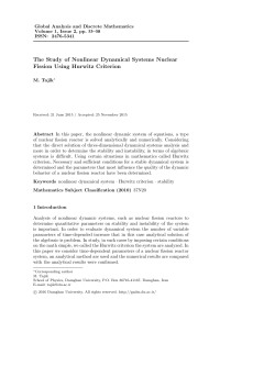 The Study of Nonlinear Dynamical Systems Nuclear Fission Using