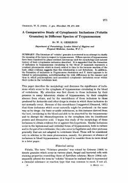 A Comparative Study of Cytoplasmic Inclusions (Volutin Granules) in