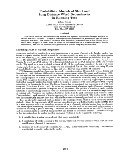 Probabilistic Models of Short and Long Distance Word