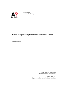 Relative energy consumption of transport modes in Finland
