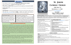 St. Joseph Catholic Church Reminders