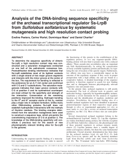 Analysis of the DNA-binding sequence specificity of the archaeal