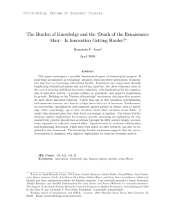The Burden of Knowledge and the oDeath of the Renaissance Manp