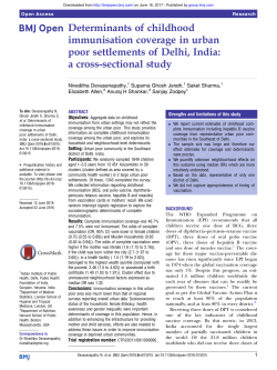 Determinants of childhood immunisation coverage in urban poor