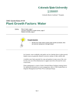 CMG GardenNotes #144 Plant Growth Factors: Water