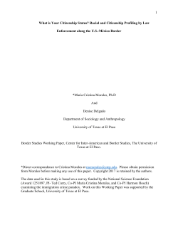 Racial and Citizenship Profiling by Law Enforcement along the US