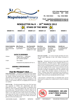 29TH MARCH 2012 - Napoleons Primary School