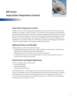 60T Series Snap-Action Temperature Controls - Therm-O-Disc