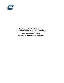 The Trans-Pacific Partnership and Innovation in the Bioeconomy