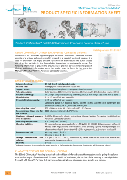 product specific information sheet