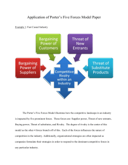 Application of Porter`s Five Forces Model Paper