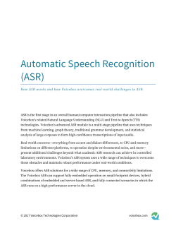 Automatic Speech Recognition (ASR)