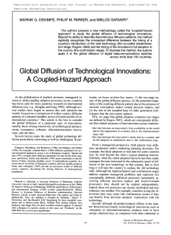 Global Diffusion of Technological Innovations