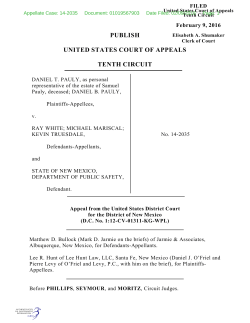 PUBLISH UNITED STATES COURT OF APPEALS TENTH CIRCUIT