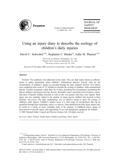 Using an injury diary to describe the ecology