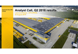 Analyst Call, Q2 2016 results