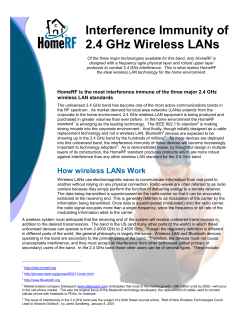 Interference Immunity of 2.4 GHz Wireless LANs