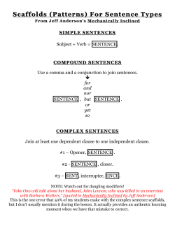 (Patterns) For Sentence Types - Florida Charter School Conference