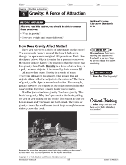 Section 4 Gravity: A force of Attraction