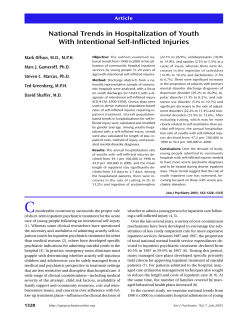 National Trends in Hospitalization of Youth With Intentional Self