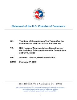 ON: The State of Class Actions Ten Years After the Enactment of the