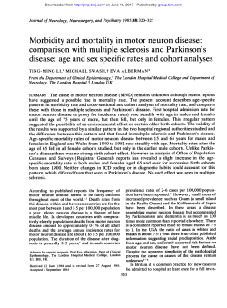 Morbidity and mortality in motor neuron disease