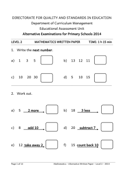 Alternative Paper Level 2