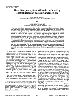 Selective perception without confounding contributions of decision