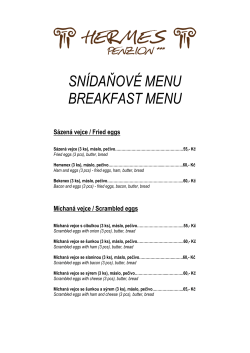 Sn&iacute;daňov&eacute; Menu Penzion Hermes