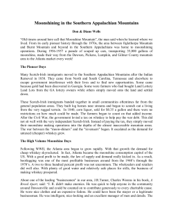 Moonshining in the Southern Appalachian Mountains