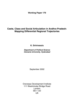 Caste, Class and Social Articulation in Andhra