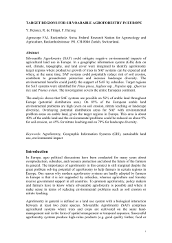 TARGET REGIONS FOR SILVOARABLE AGROFORESTRY IN
