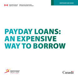 PAYDAY LOANS: AN EXPENSIVE WAY TO BORROW