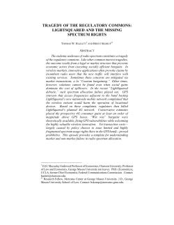 Tragedy of the Regulatory Commons: LightSquared and the Missing