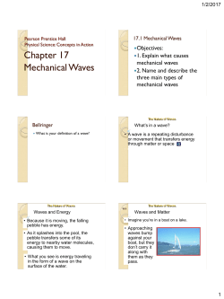 Chapter 17 Mechanical Waves