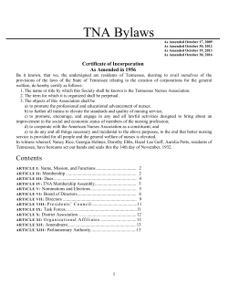 TNA Bylaws - Tennessee Nurses Association