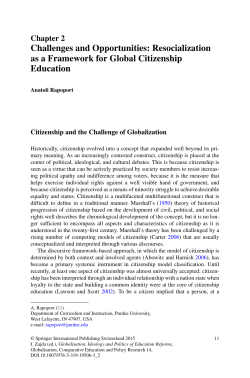 Challenges and Opportunities: Resocialization as a Framework for
