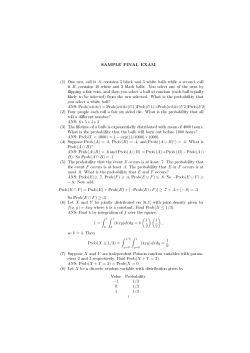 SAMPLE FINAL EXAM