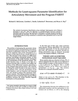 Methods for Least-squares Parameter Identification for Articulatory