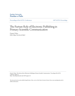 The Furture Role of Electronic Publishing in Primary Scientific