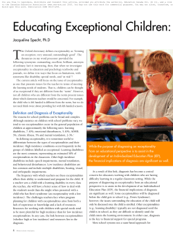 Educating Exceptional Children - Canadian Education Association
