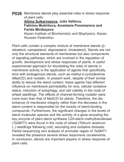 Membrane sterols play essential roles in stress response of plant