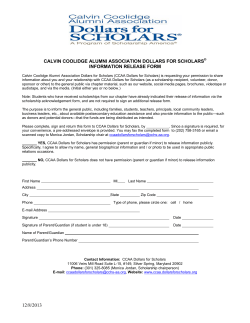CALVIN COOLIDGE ALUMNI ASSOCIATION DOLLARS FOR