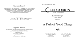 A Path of Good Things - Cerddorion Vocal Ensemble