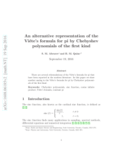 An alternative representation of the Vi\ete`s formula for pi by